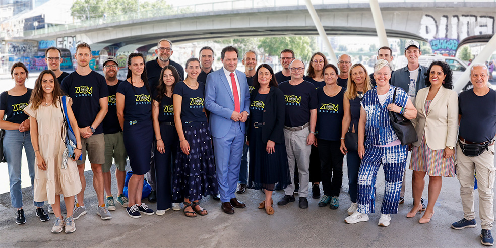 Pressetermin des ICC Water & Health-Team mit Minister Norbert Totschnig sowie der Präsidentin Lidija Globevnik und der Geschäftsführerin der ICPDR Birgit Vogel