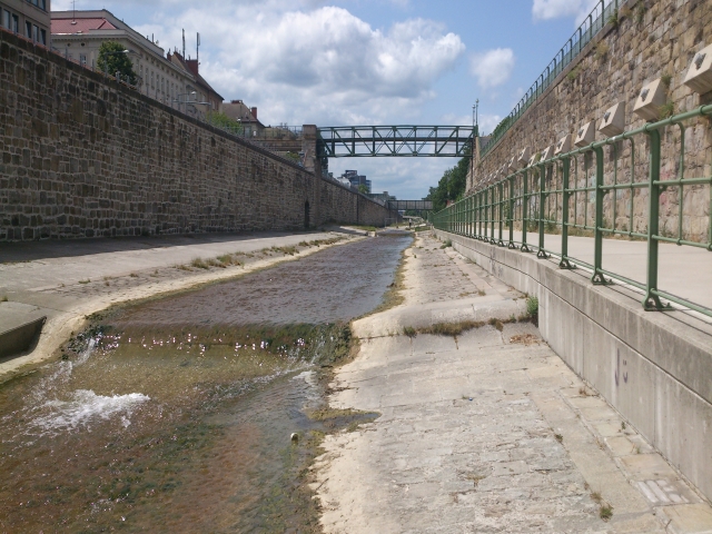 Wienfluss mit normaler Wassertiefe